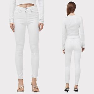 NWOT Rag & bone Nina High- Rise Ankle White Skinny Jeans Women's Size 25